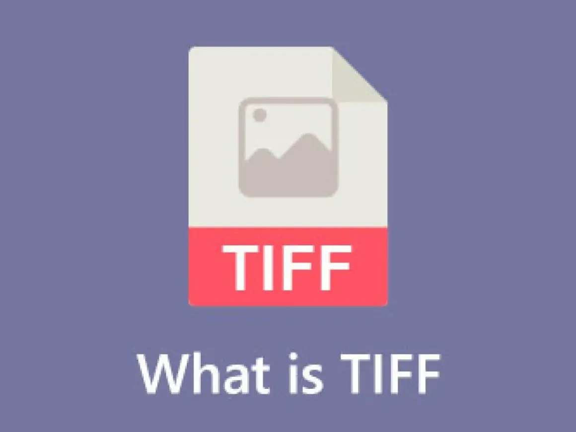 Ikona pliku z napisem TIFF i pytaniem "What is TIFF". Format TIF jest idealny do przechowywania wysokiej jakości obrazów.