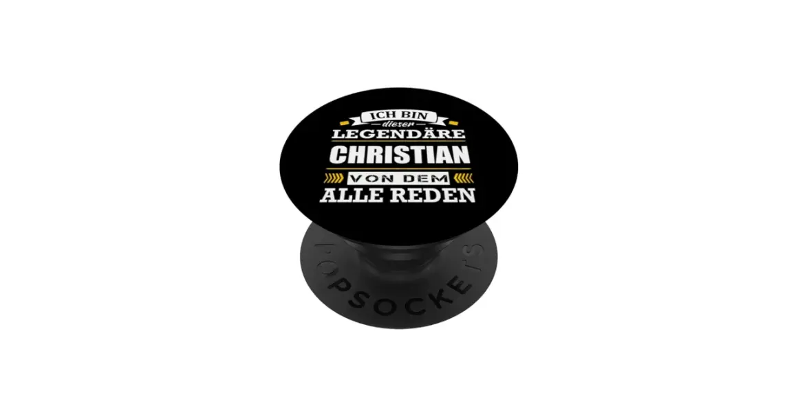 Schwarzer Kreis mit weißem Text: "Ich bin dieser legendäre Christian, von dem alle reden.