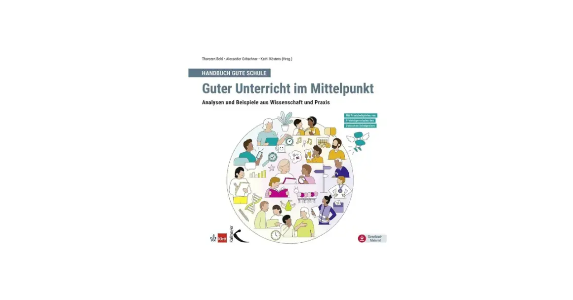 Cover von "Guter Unterricht im Mittelpunkt" von Thorsten Bohl und anderen. Illustration zeigt eine Gemeinschaft von Lehrern und Schülern.