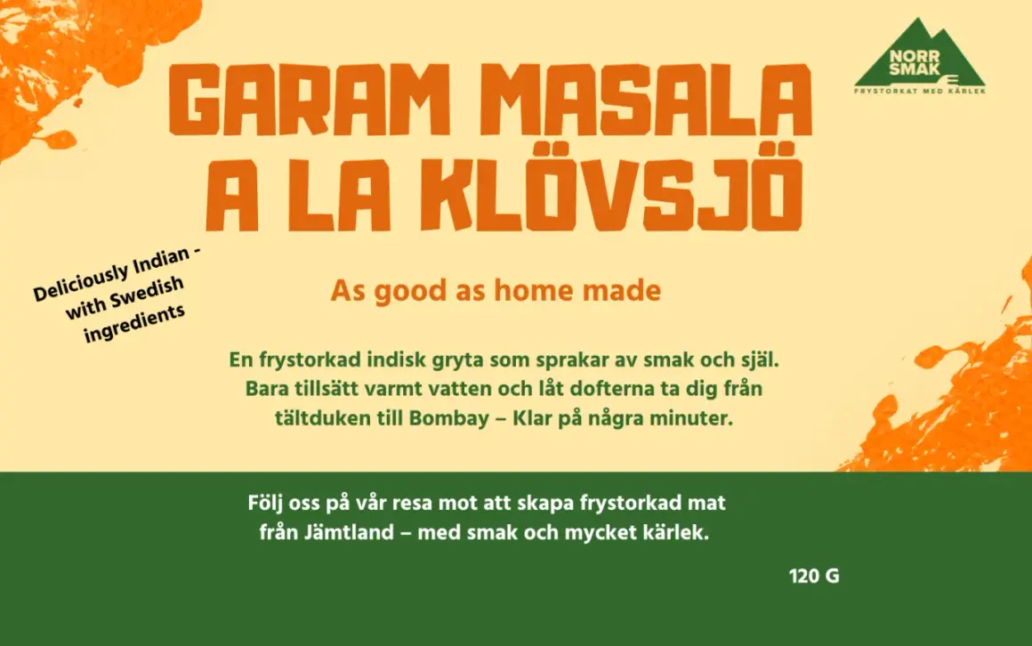 Garam Masala A La Klövsjö: en frystorkad indisk gryta med svenska ingredienser. Ett snabbt och smakrikt masala recept.