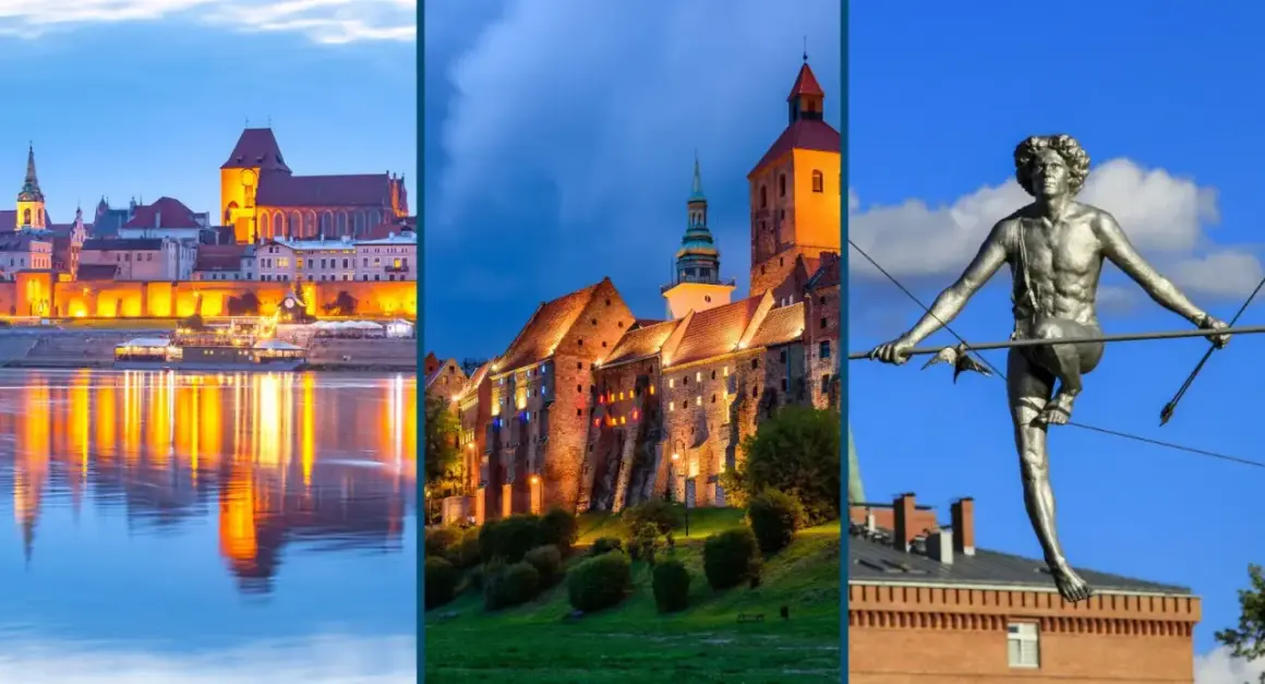 Toruń nocą, zamek w Golubiu-Dobrzyniu i pomnik "Przechodzącego przez rzekę" – odkryj magiczne miejsca Kujawsko-Pomorskiego.