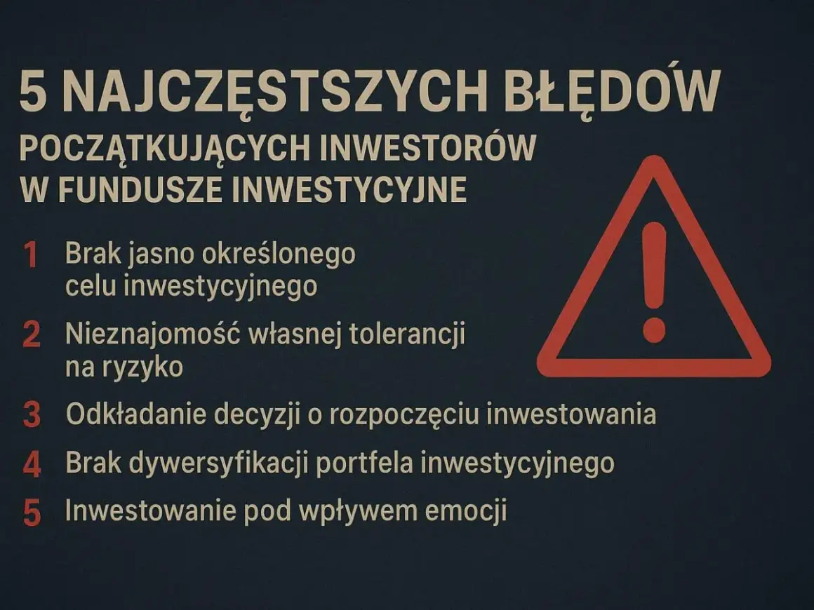 5 błędów początkujących inwestorów: brak celu, ignorowanie ryzyka, zwlekanie, brak dywersyfikacji portfela, emocje. Unikaj ich, budując swoje portfolio.