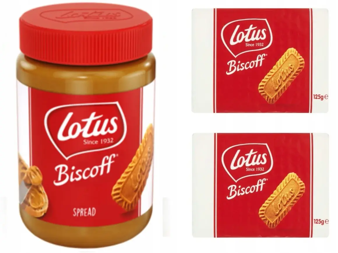 Słoik kremu Biscoff i dwa opakowania ciastek. Gdzie kupić ciastka Lotus? Tutaj!