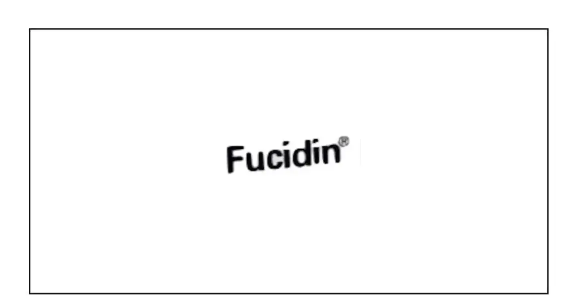 Logo Fucidin. Lek na infekcje bakteryjne skóry, który pomaga w leczeniu ran.