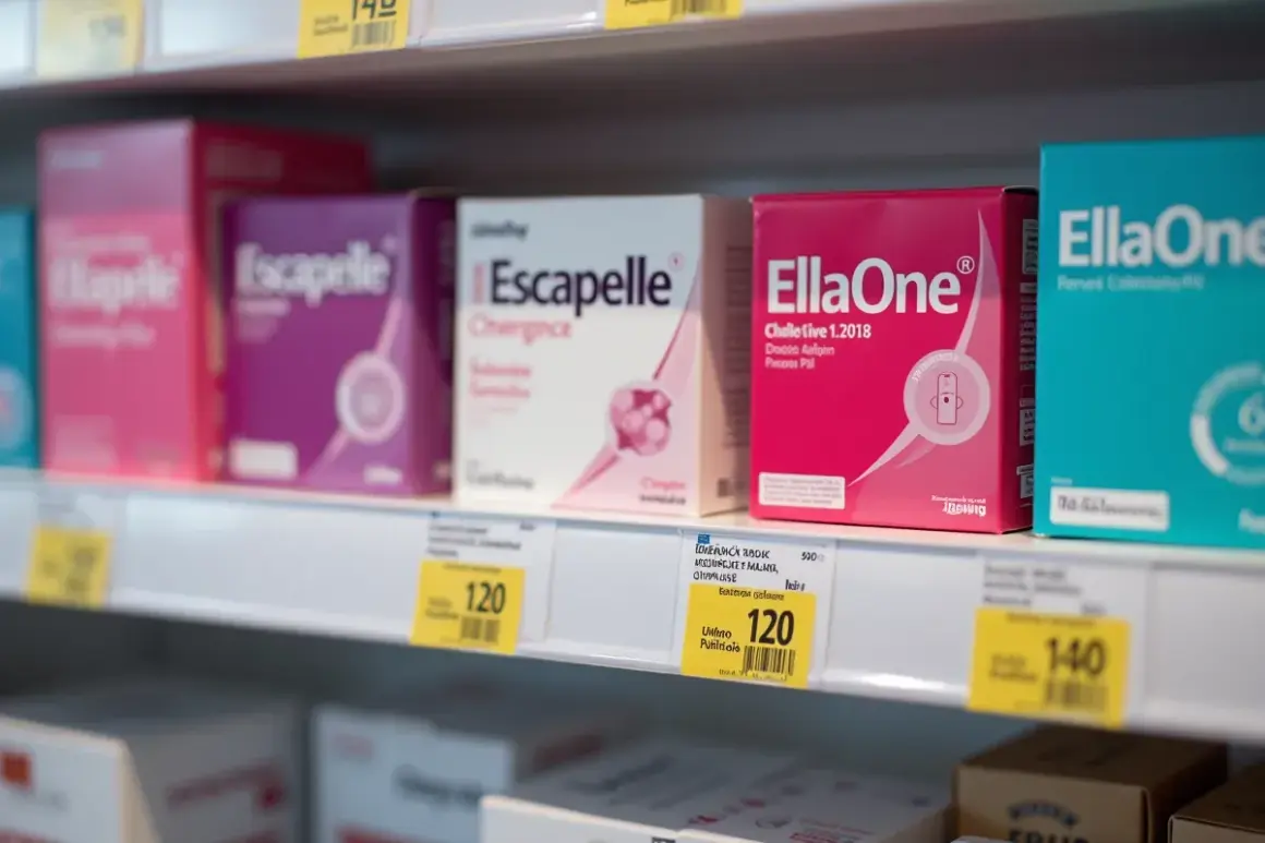 Na półce aptecznej widać opakowania tabletek "EllaOne" i "Escapelle". Cena za tabletkę "EllaOne" to 120 zł.