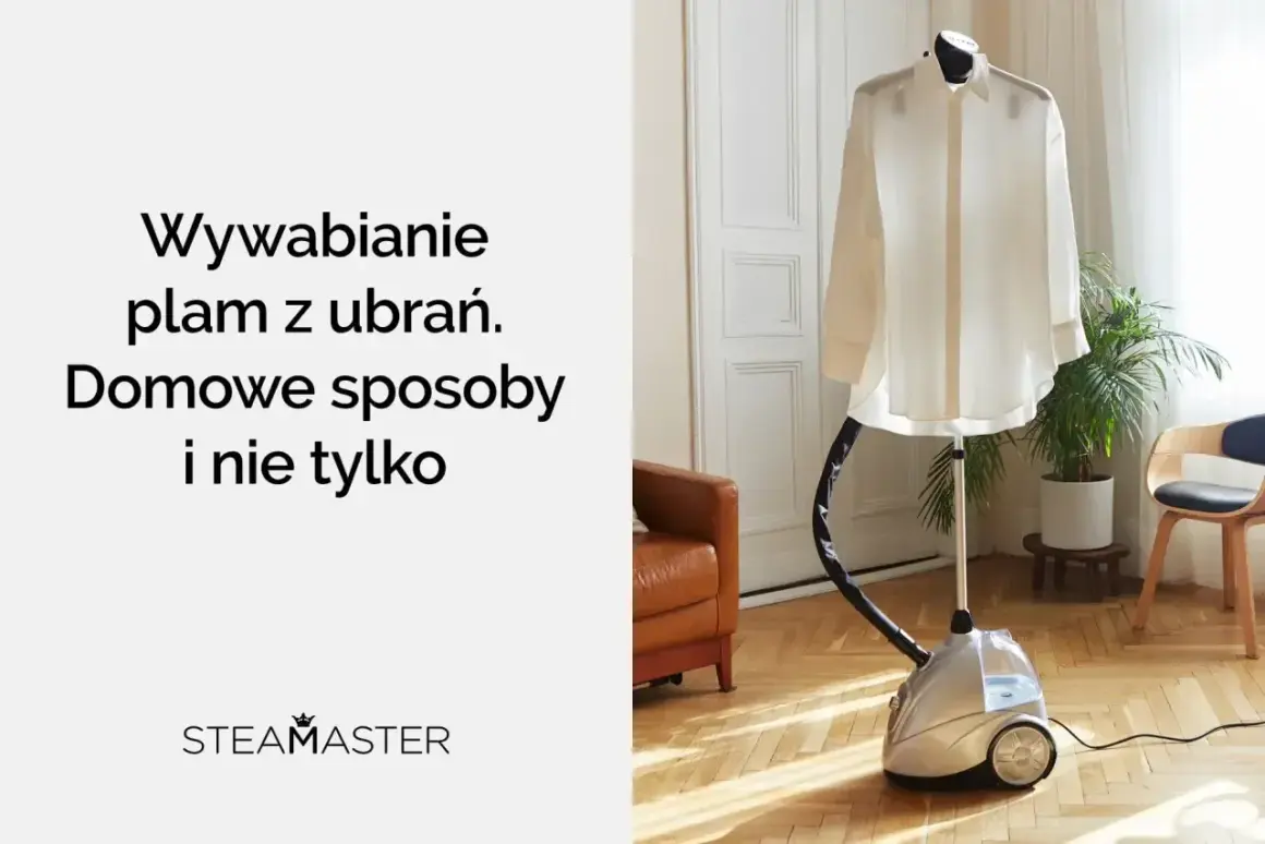 Parowy generator z koszulą na wieszaku, gotowy na walkę z trudnymi plamami niewiadomego pochodzenia. Domowe sposoby i nie tylko.