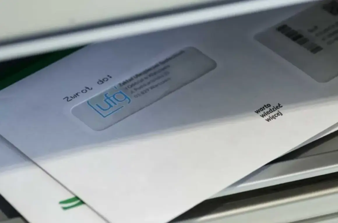 Koperta zwrotna do UFG, z adresem i hasłem "warto wiedzieć więcej". Może zawierać informacje o ufg kary.
