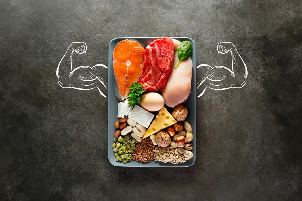 Proteinreiche Lebensmittel wie Lachs, Rindfleisch, Hähnchen, Eier, Käse und Nüsse. Ideal für Muskelaufbau und die Frage: wie viel Protein pro kg Körpergewicht?