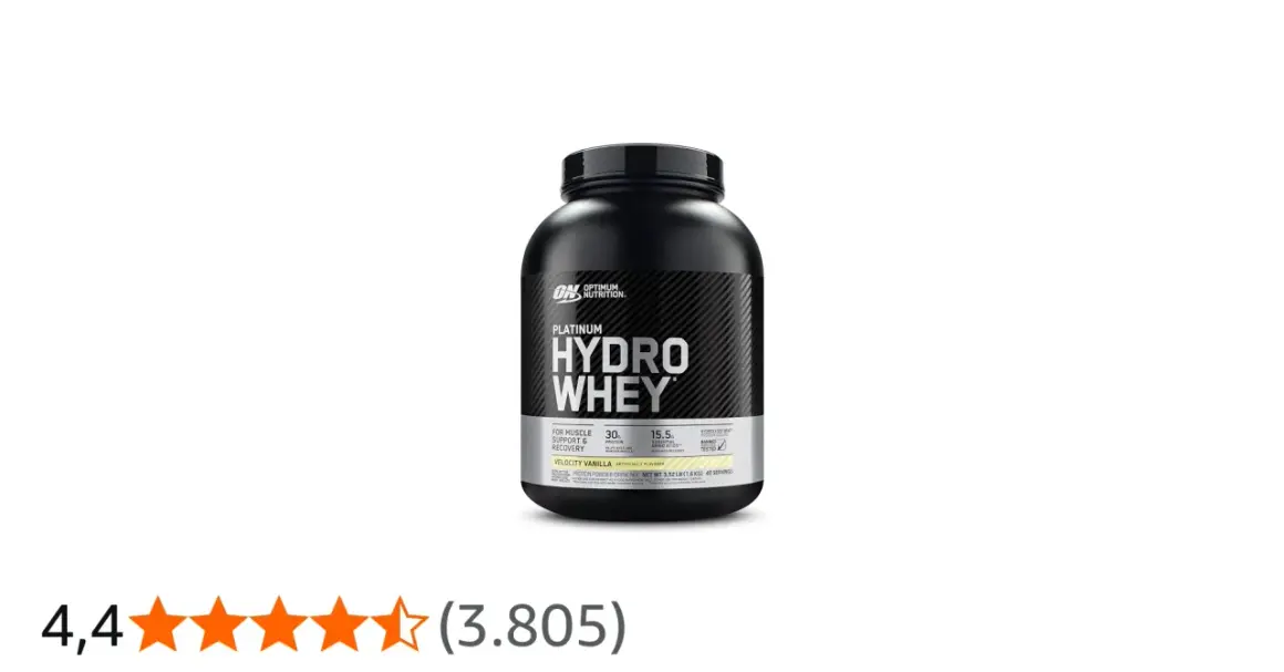Optimum Nutrition Platinum Hydro Whey, ein Proteinshake für Muskelunterstützung und Erholung. Dieses Whey Hydrolysat in Velocity Vanilla ist ein Muss für Sportler.