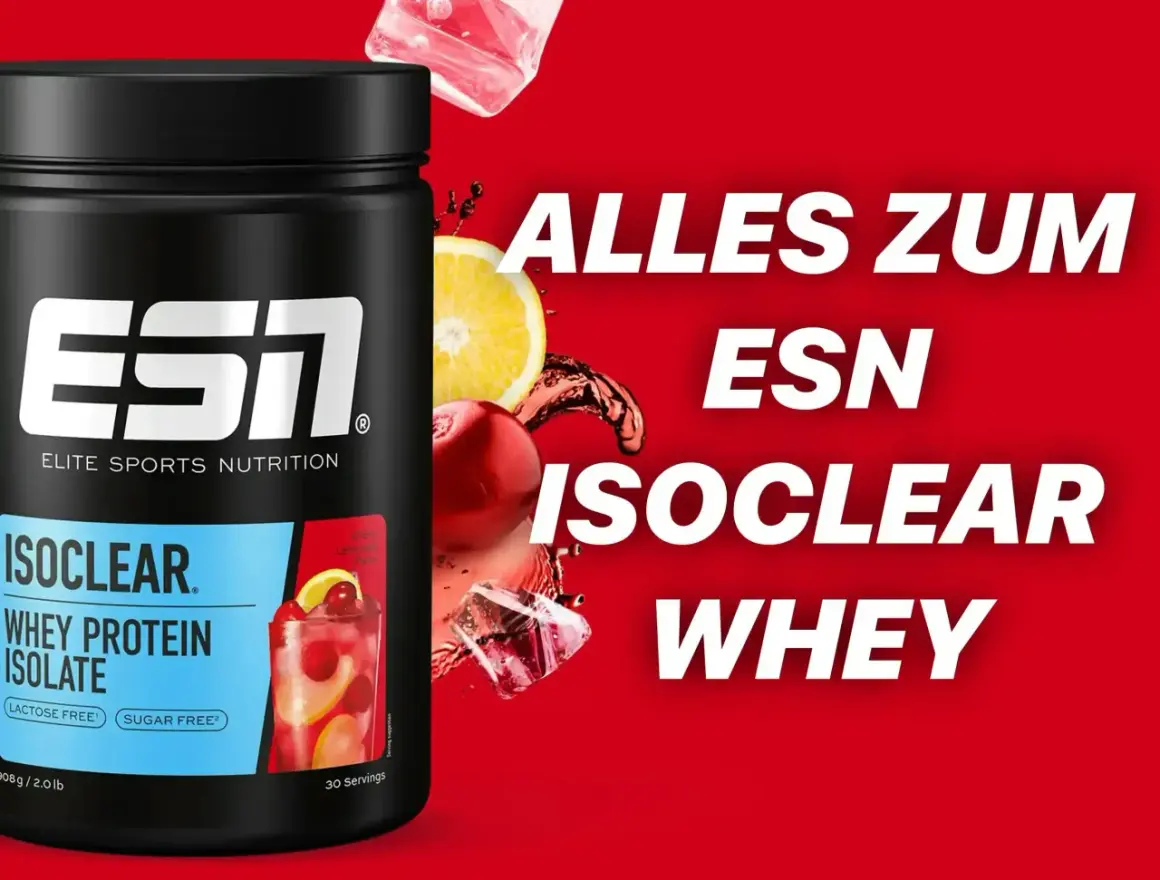 ESN Isoclear Whey Protein Isolate: Erfrischender Kirsch-Zitronen-Geschmack, laktose- und zuckerfrei. Was bringt Isoclear? Reine Proteine für deinen Erfolg.