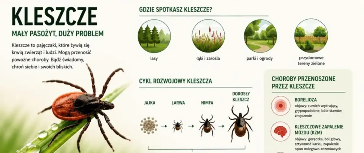 Gdzie żyją kleszcze? W lasach, na łąkach, w parkach i ogrodach, a także na przydomowych terenach zielonych. Uważaj na te pajęczaki!