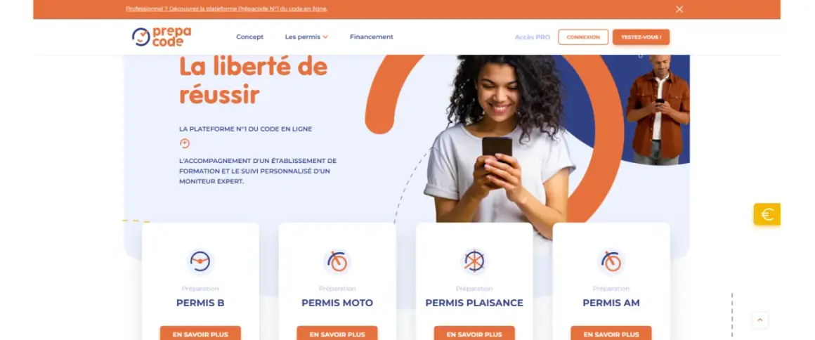 La plateforme Prépacode propose la préparation du permis B, moto, plaisance et AM en ligne. Obtenez votre permis facilement.