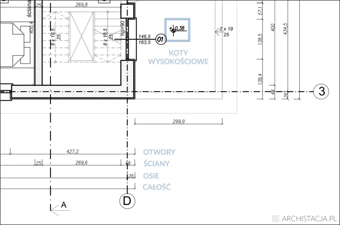 Fragment rysunku technicznego z wymiarami i oznaczeniami, kluczowy do czytania rysunku technicznego.