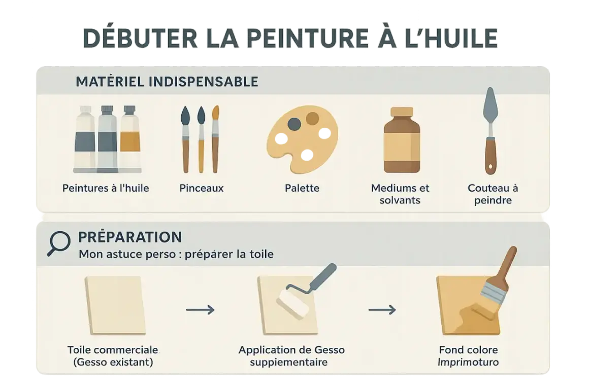 Préparation d'une toile avant peinture : application de gesso et fond coloré Imprimoturo.