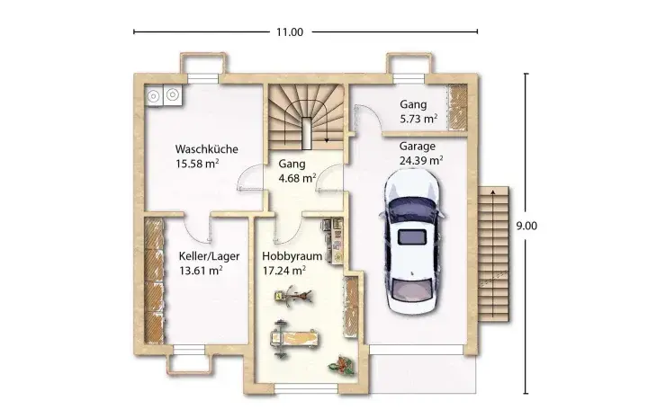 Vielfältige grundrisse für einfamilienhaus mit keller und garage entdecken
