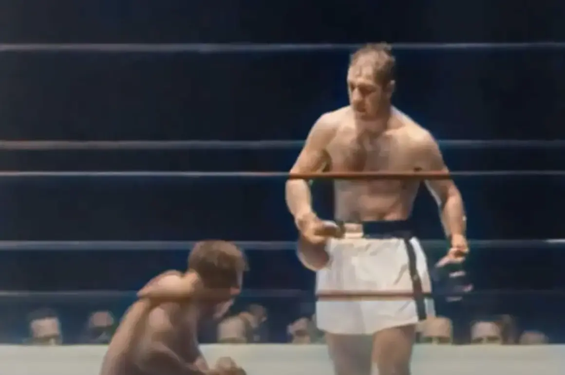 Rocky Marciano, known for his incredible power and fighting spirit, is shown in the ring. His weight was a key factor in his success.