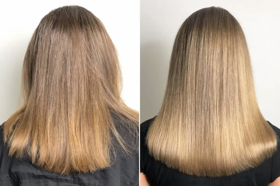 Vorher/Nachher-Vergleich: Ein **haarschnitt lange haare glatt** mit seidigem Glanz und perfekter Form.