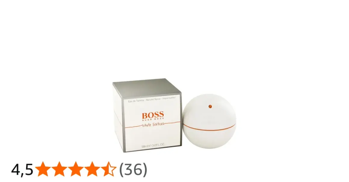 Biały flakon perfum Hugo Boss White Edition i jego opakowanie. Elegancki zestaw, idealny na prezent.