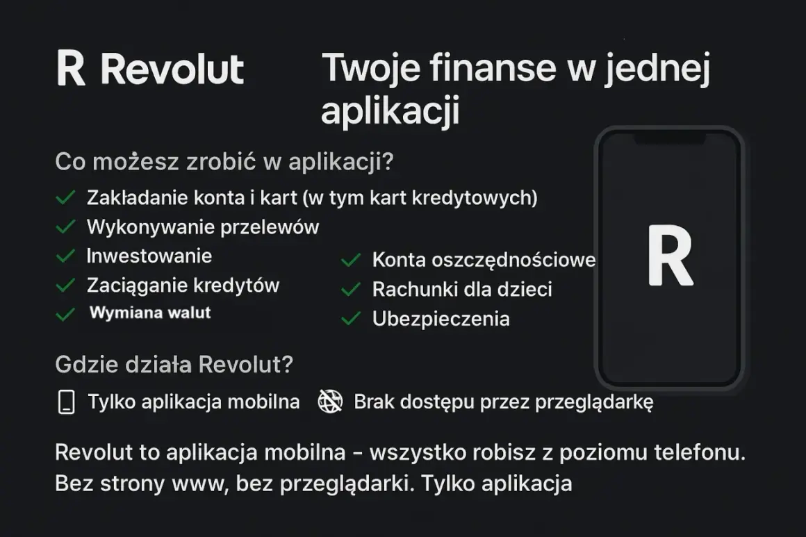 Revolut: zarządzaj finansami, kontami, przelewami, inwestycjami i ubezpieczeniami w jednej aplikacji mobilnej.