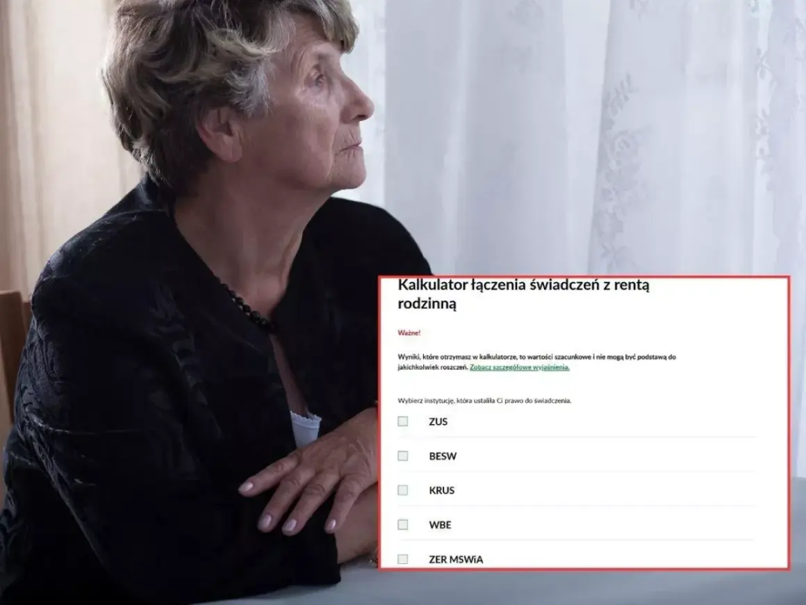 Kalkulator renty rodzinnej po ojcu z KRUS. Starsza kobieta w żałobie szuka informacji o świadczeniach.