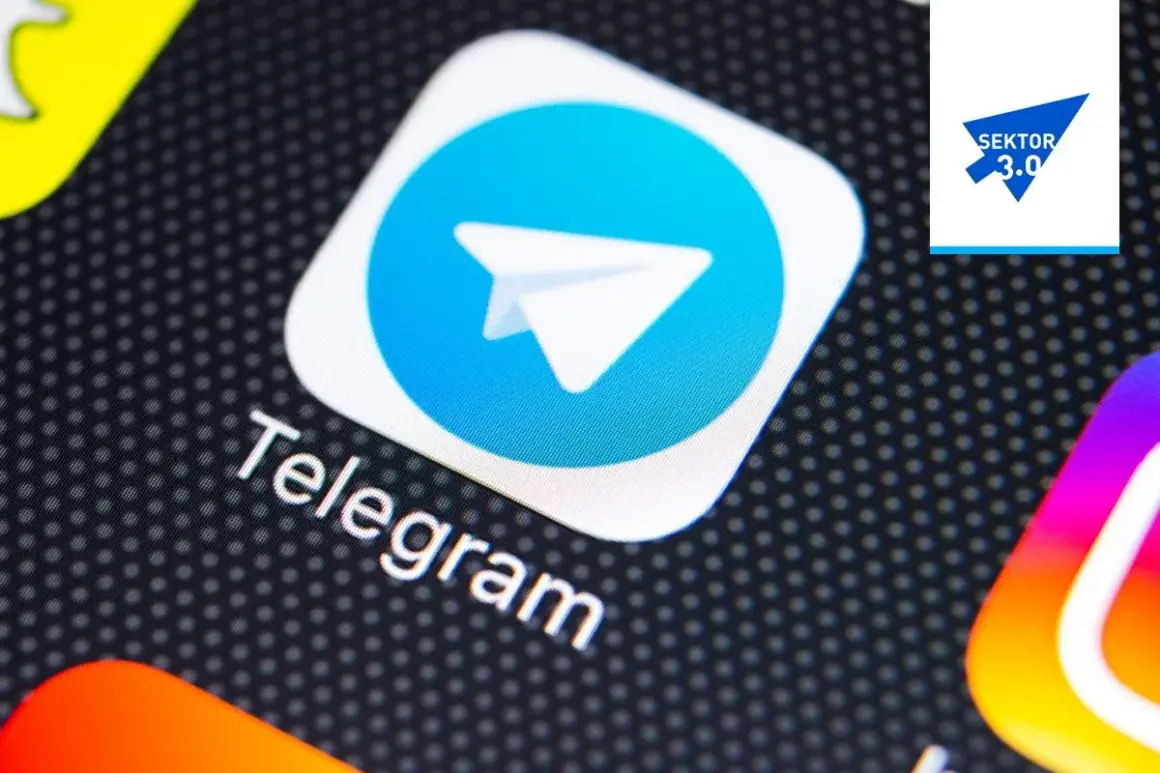 Ikona aplikacji Telegram na ekranie smartfona. Sektor 3.0.