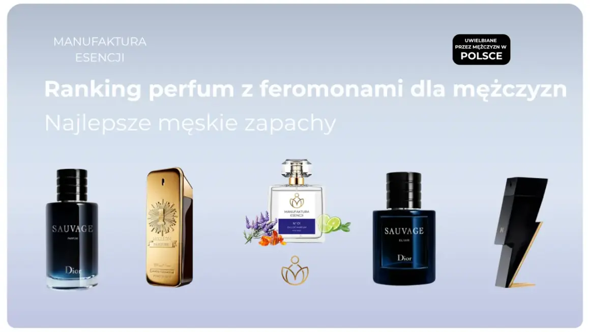 Ranking najlepszych męskich zapachów, w tym najbardziej komplementowane perfumy z feromonami. Na zdjęciu flakony Dior Sauvage, Paco Rabanne 1 Million i inne.