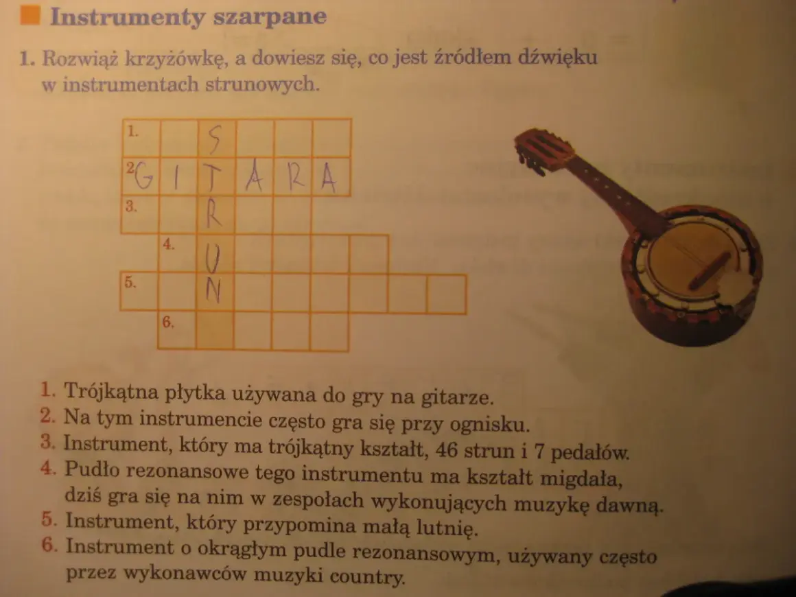 Instrument o okrągłym pudle rezonansowym, często używany przez wykonawców muzyki country.