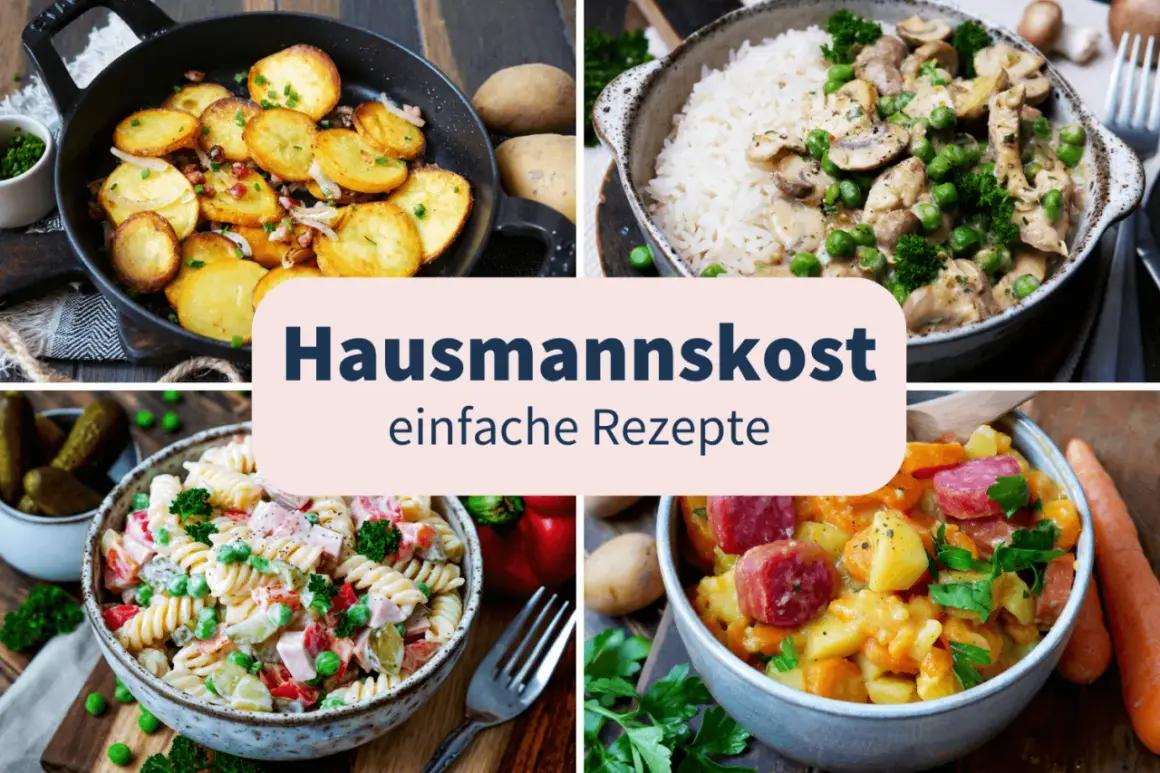 Bratkartoffeln, Reis mit Pilzen, Nudelsalat und ein deftiger Eintopf – so lecker kann Hausmannskost sein. Was koche ich morgen?
