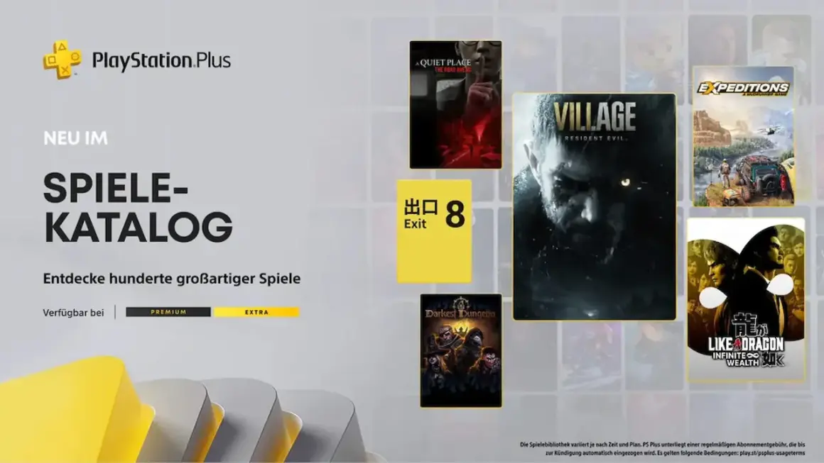 PlayStation Plus Spiele-Katalog mit Resident Evil Village, Expeditions und Like a Dragon. Entdecke hunderte Top PS4-Spiele!