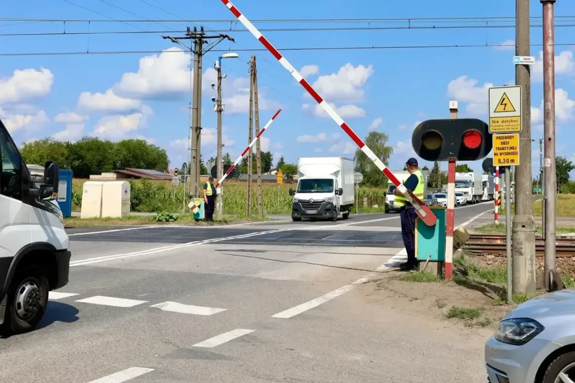 Pracownicy obsługują rogatki na przejeździe kolejowym. Zastanawiasz się, po jakim czasie przychodzi mandat z przejazdu kolejowego?