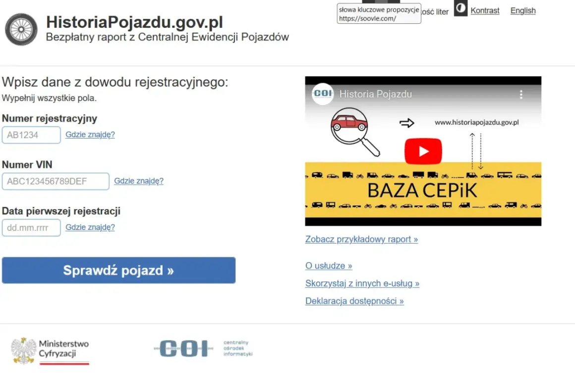 Historia pojazdu z Niemiec? Wpisz dane rejestracyjne, VIN i datę pierwszej rejestracji, by sprawdzić historię pojazdu.