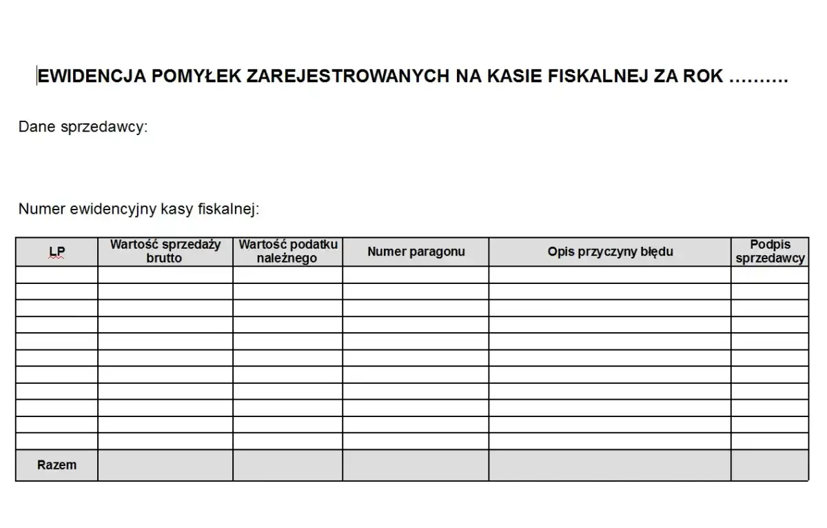 Ewidencja pomyłek na kasie - Uniknij błędów i kar!