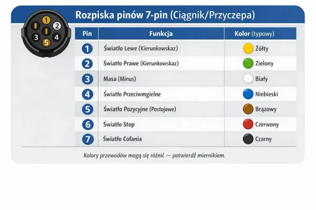 Schemat wtyczki 7 pin - Podłącz przyczepę bez błędów!