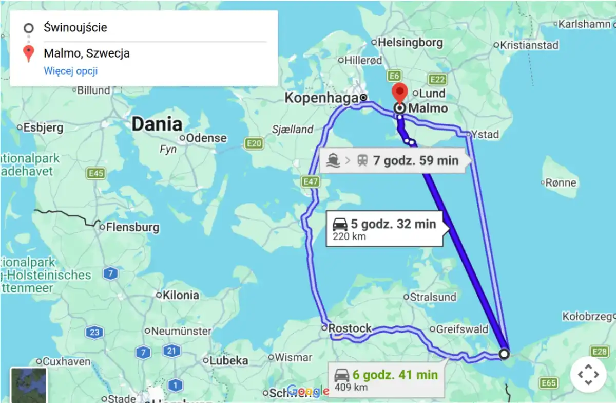 Prom do Malmö - Świnoujście czy Travemünde? Porównaj trasy!