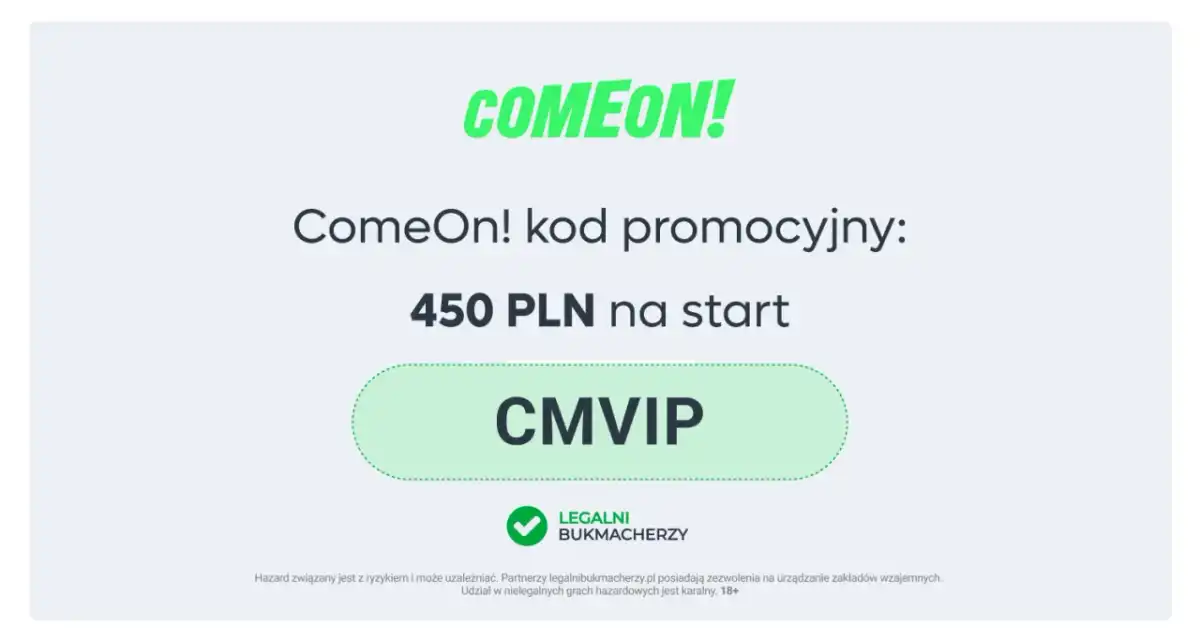 Kod bonusowy ComeOn - jak działa pakiet startowy?
