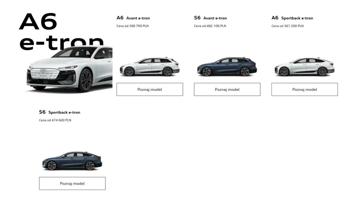 Audi A6 e-tron - ceny, zasięg i ładowanie bez teorii