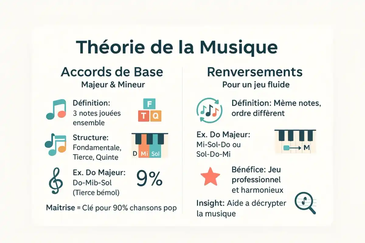 Accords au piano - comprendre les symboles et les renversements