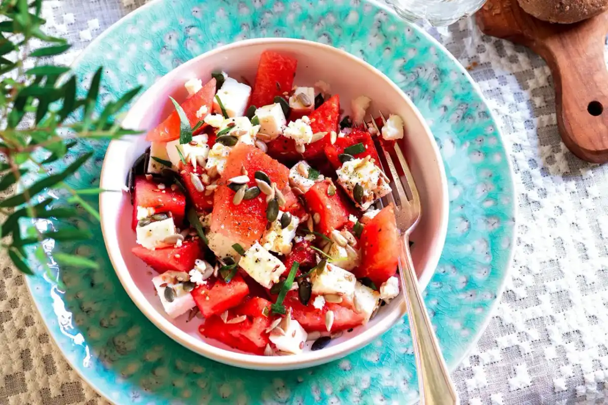 Insalata anguria e feta - come evitare l'effetto acqua