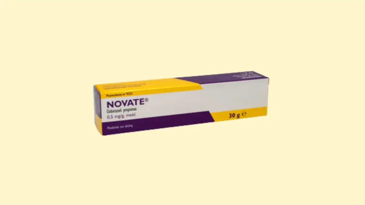 Opakowanie maści NOVATE z propionianem klobetazolu, 0.5 mg/g, 30 g.