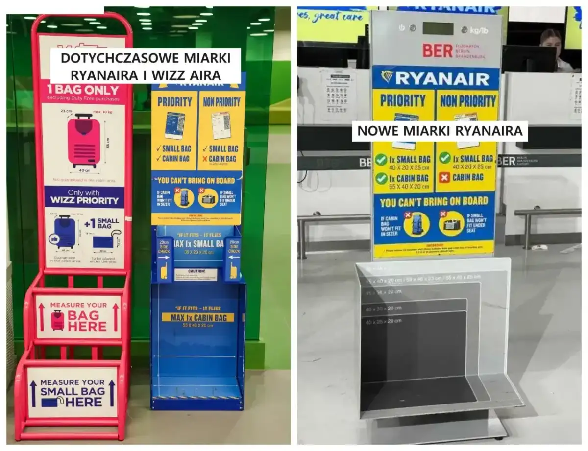 Porównanie miarki bagażu rejestrowanego Ryanair i Wizz Air. Sprawdź, jak mierzyć bagaż, by uniknąć dopłat.