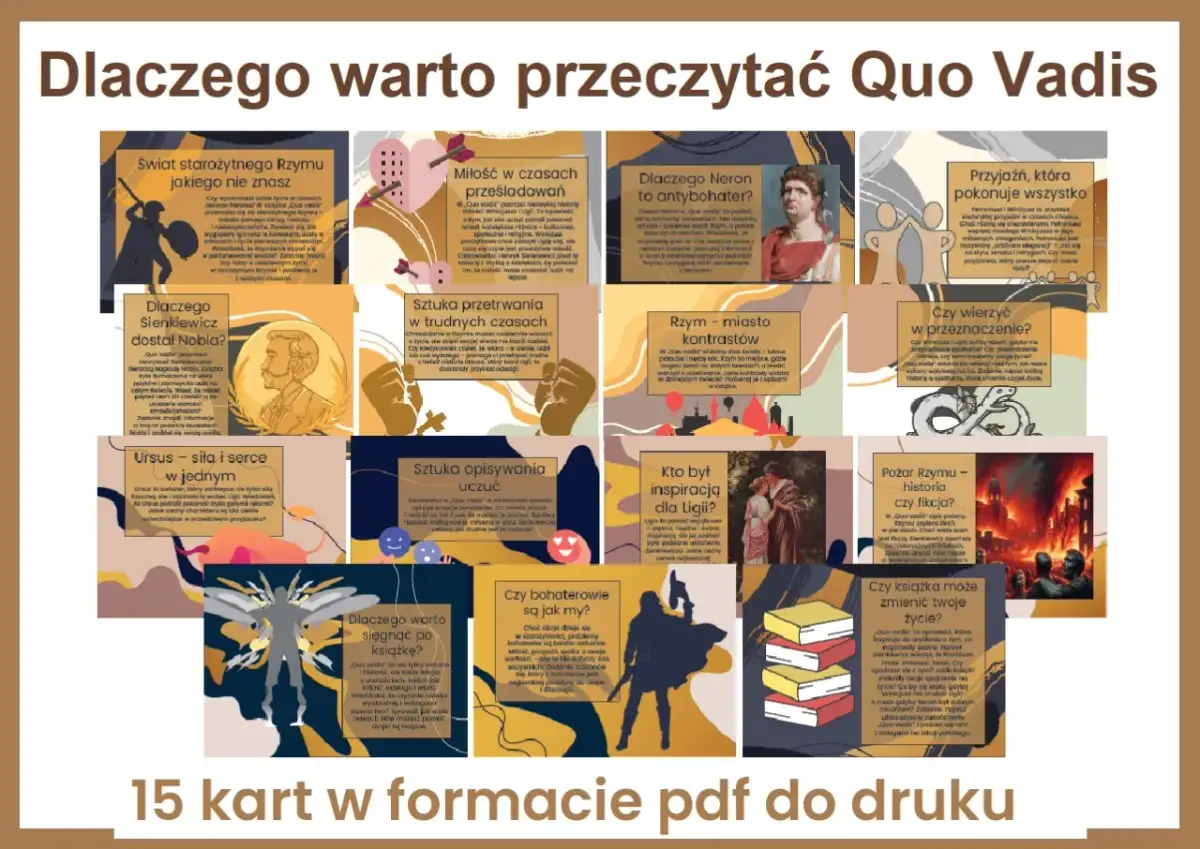Dlaczego warto przeczytać Quo Vadis? 15 kart z inspiracjami do lektury.