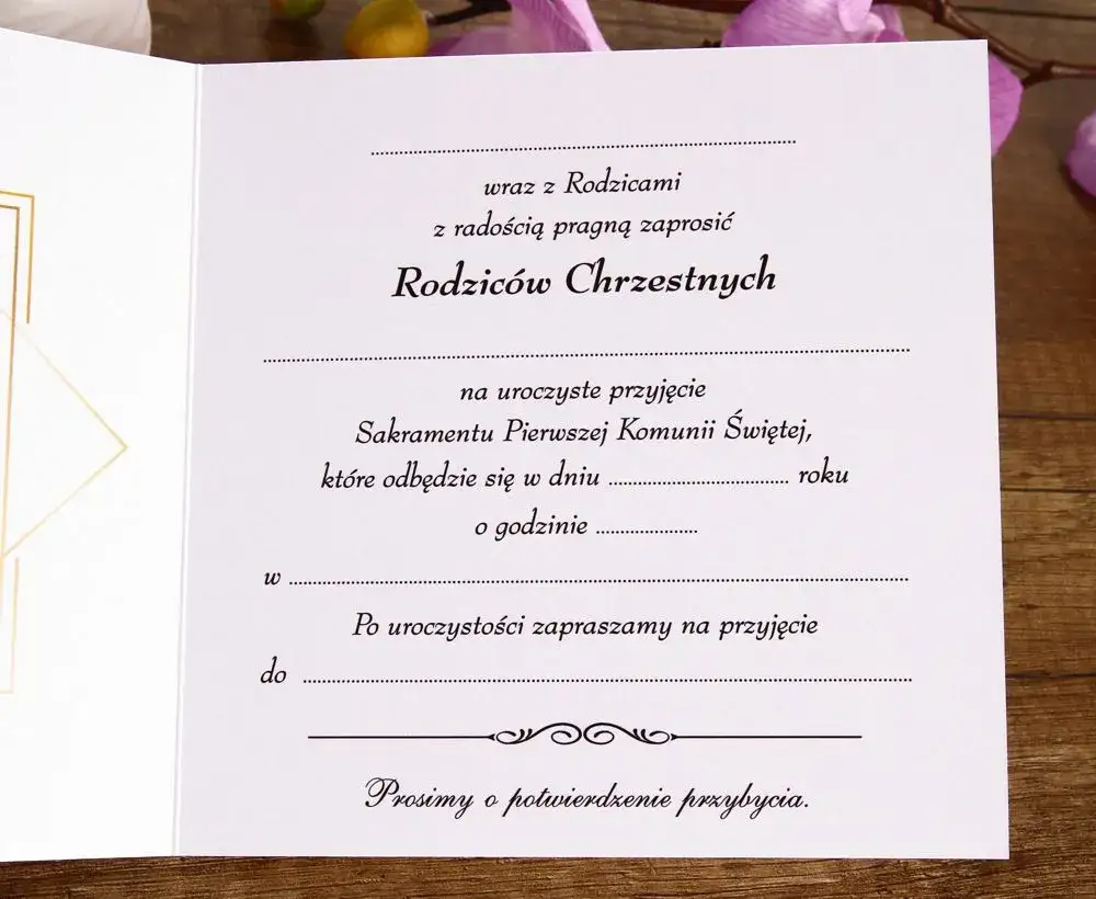 Zaproszenie na Komunię dla Matki Chrzestnej: Wzory i Wskazówki