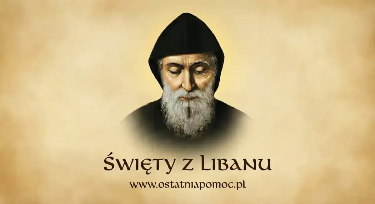Święty z Libanu, obraz przedstawiający św. Charbela, zachęca do 9-dniowej litanii.