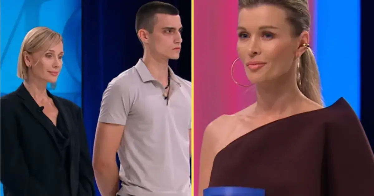 Kto odpadnie z Top Model? Dwie kobiety i młody mężczyzna w jasnej koszulce czekają na werdykt jury.