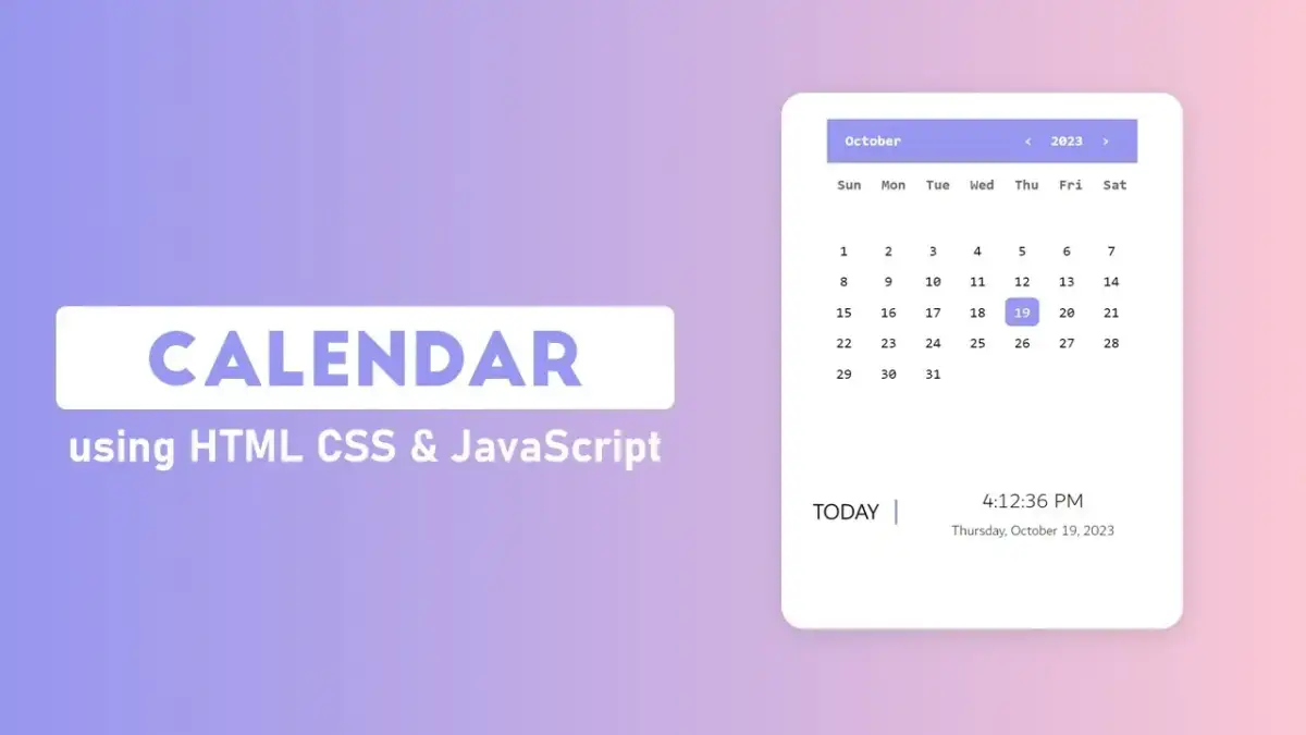 Kalendarz w HTML, CSS, JS: stwórz interaktywną wersję krok po kroku