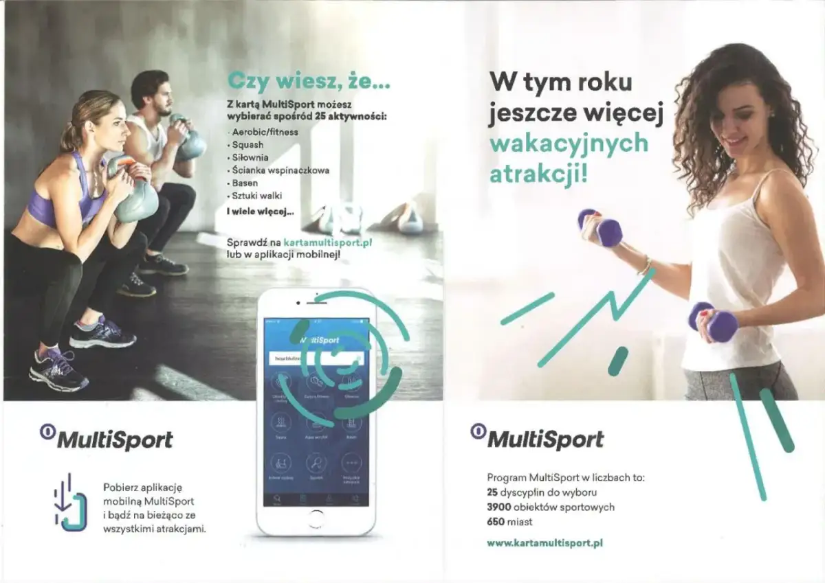 Karta MultiSport obejmuje 25 aktywności, w tym fitness, siłownię i basen. Sprawdź szczegóły na kartamultisport.pl.