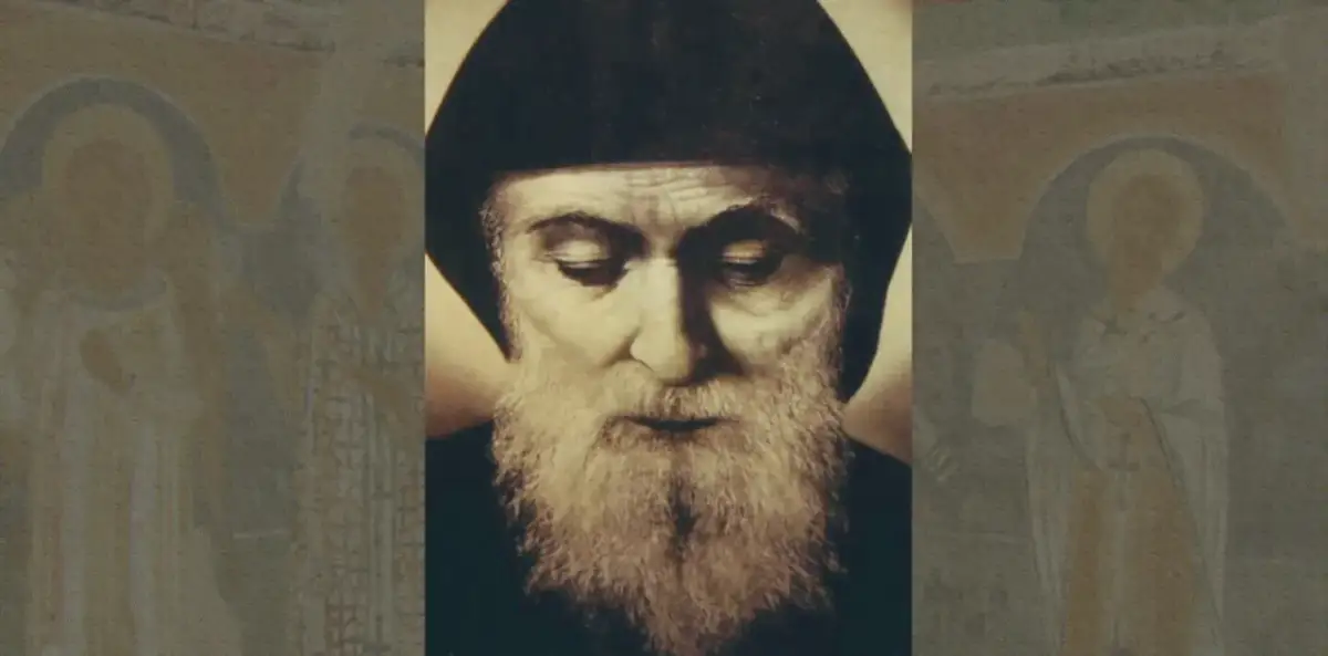 Portret św. Charbela, w ciszy i skupieniu, symbolizujący modlitwę do św. Charbela o uzdrowienie.