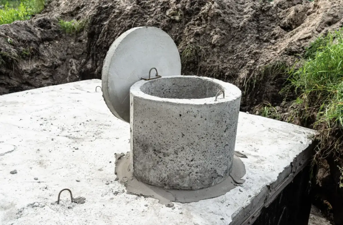 szambo betonowe osadzone w wykopie