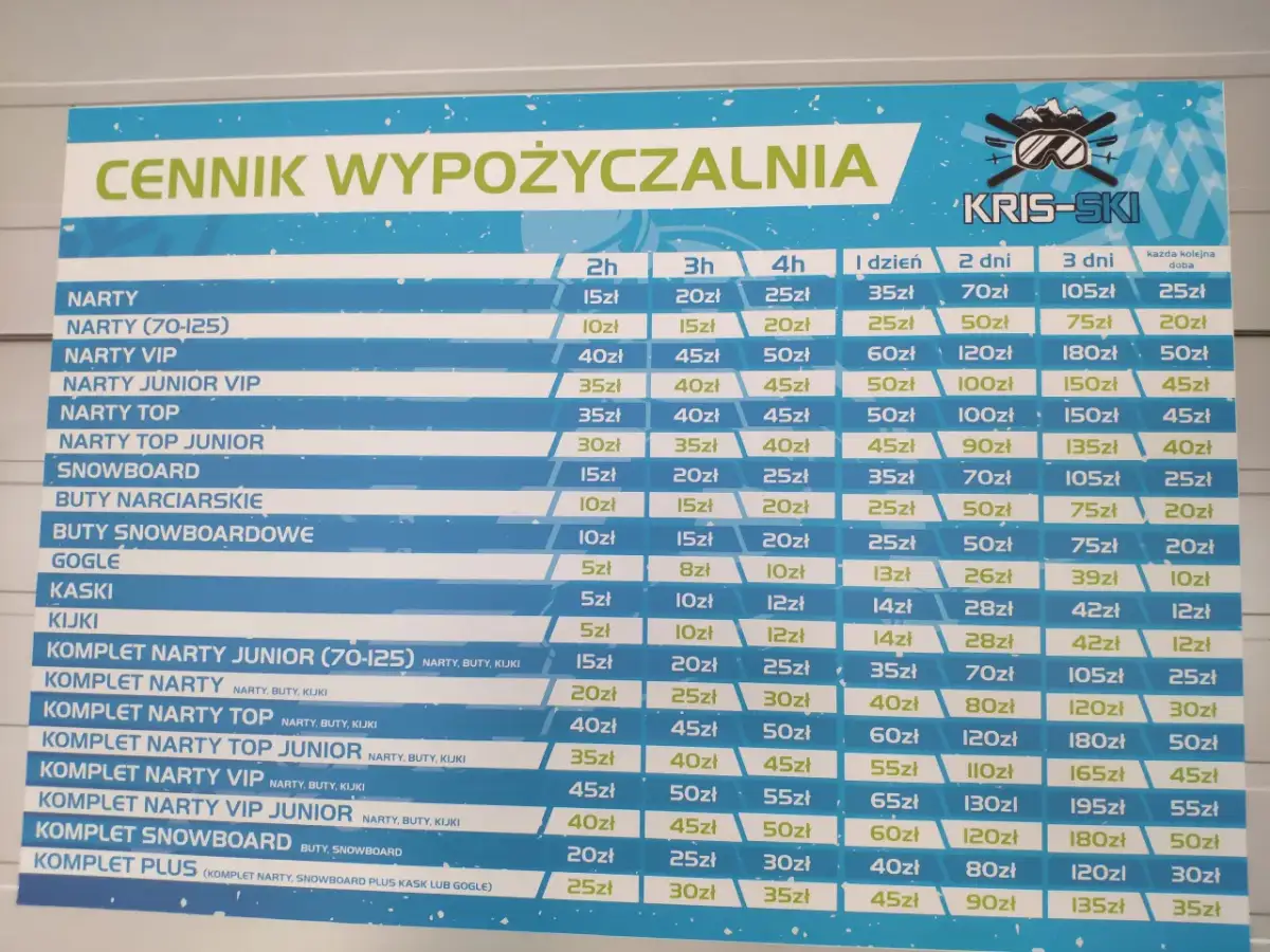 Cennik wypożyczalni nart i snowboardu w Białce Tatrzańskiej. Znajdziesz tu ceny skipassów i sprzętu.