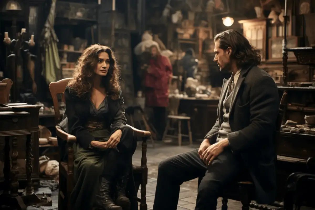 Para dowiedzieć się, jak zostać aktorem, przygląda się sobie nawzajem w tajemniczym, zakurzonym pokoju pełnym rekwizytów.